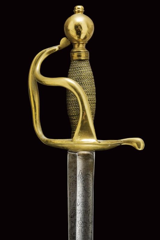 Sciabola da cavalleria francese, lama curva con incisioni decorative