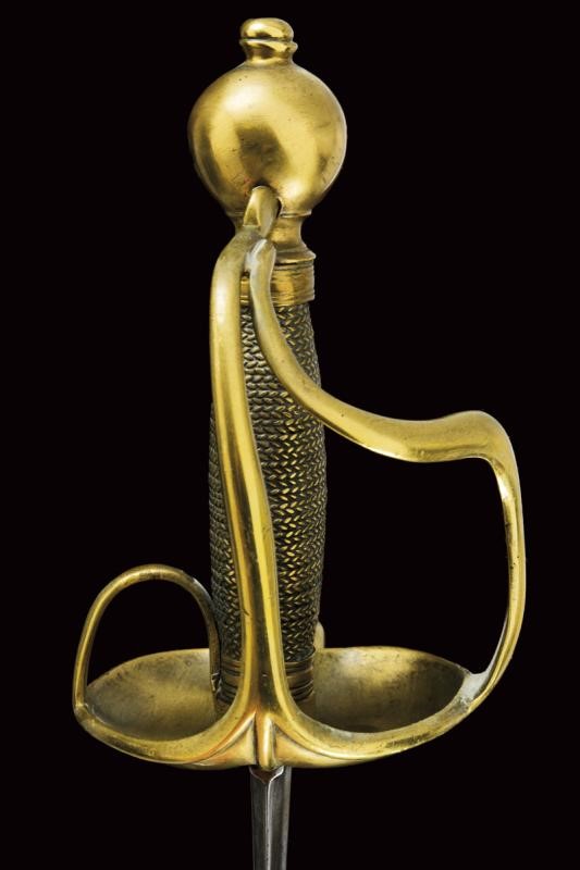 Sciabola da cavalleria francese, lama curva con incisioni decorative