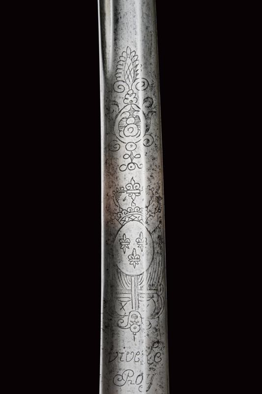 Sciabola da cavalleria francese, lama curva con incisioni decorative
