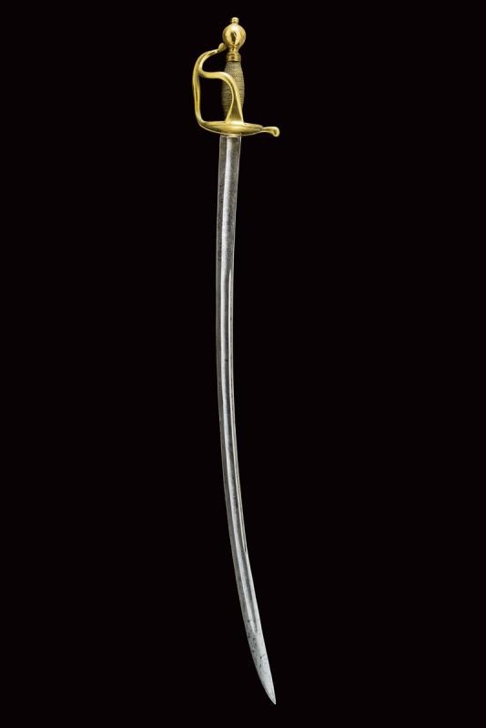 Sciabola da cavalleria francese, lama curva con incisioni decorative