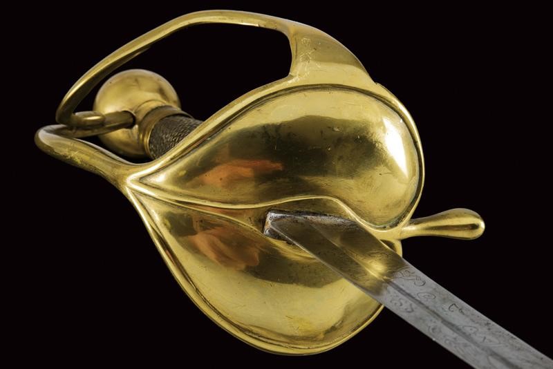 Sciabola da cavalleria francese, lama curva con incisioni decorative