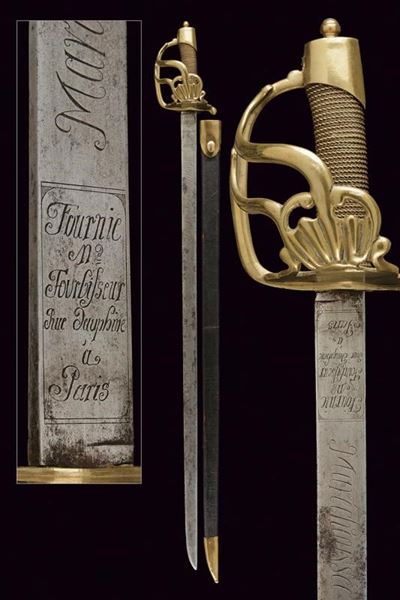 Spada da ufficiale 'Marechaussee de Provence', modello 1783, Parigi