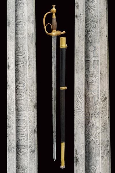 Spada 'Albertina' mod. 1833, lama incisa con motto e simboli Sabaudi