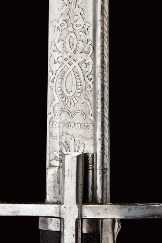 Sciabola da ufficiale del Regno di Sardegna, modello 1855, con lama in damasco