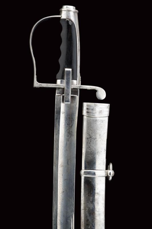Sciabola da ufficiale, modello 1855, in damasco con fodero in ferro