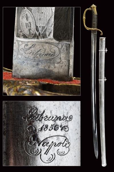 Sciabola da ufficiale d'artiglieria, modello 1821 francese, firma Labruna, 1853