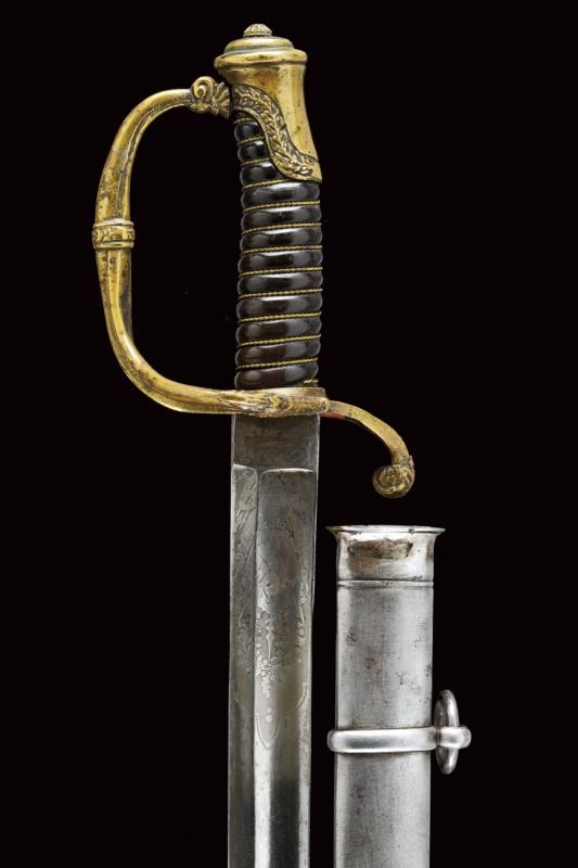 Sciabola da ufficiale d'artiglieria, modello 1821 francese, firma Labruna, 1853