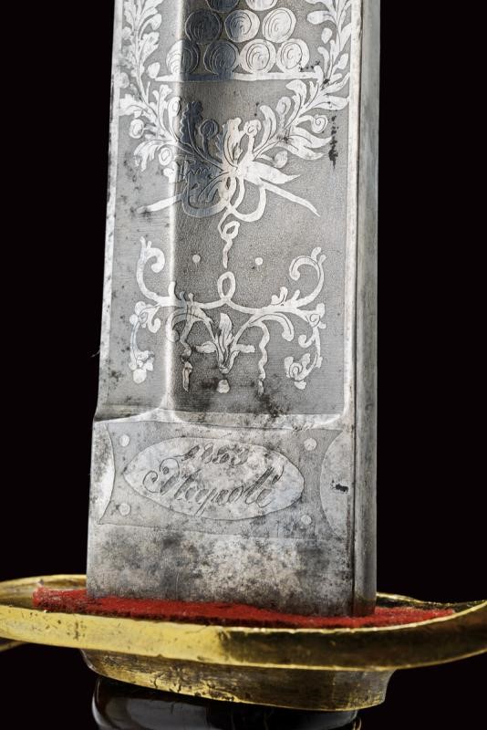 Sciabola da ufficiale d'artiglieria, modello 1821 francese, firma Labruna, 1853