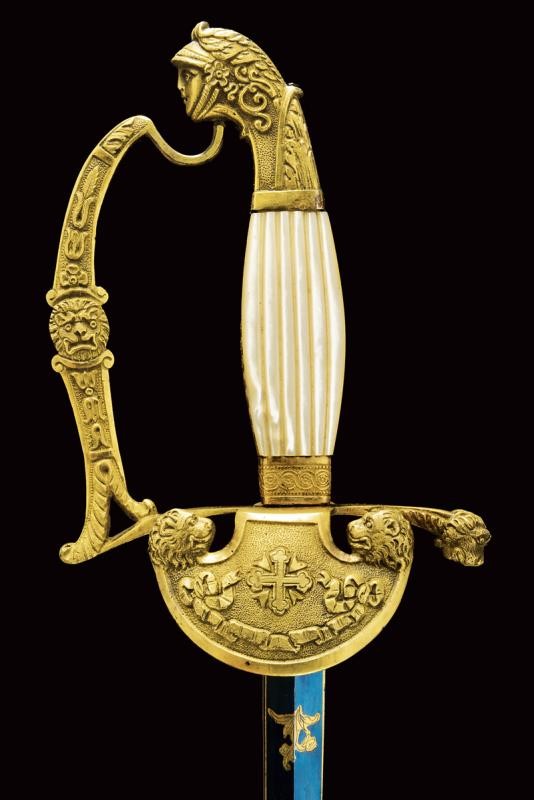Raro Spadino da Cerimonia per Cavaliere Dell'ordine dei Santi Maurizio e Lazzaro