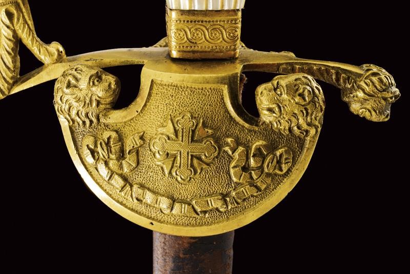 Raro Spadino da Cerimonia per Cavaliere Dell'ordine dei Santi Maurizio e Lazzaro