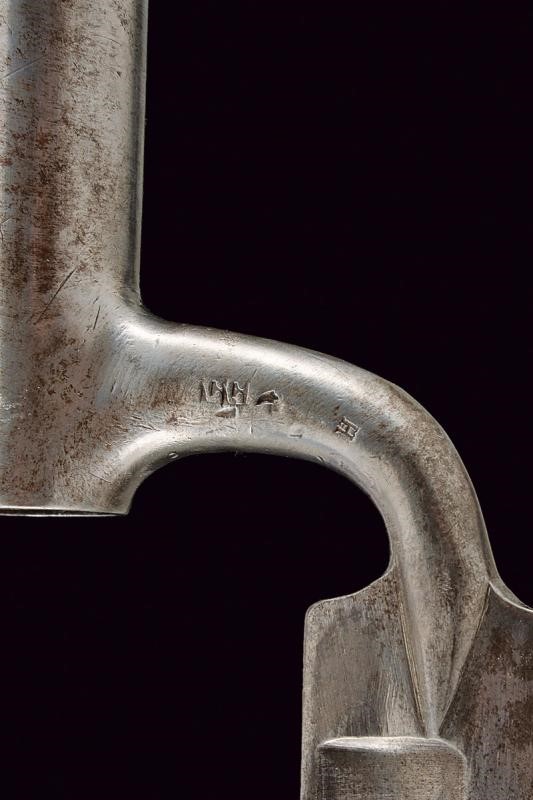 Baionetta a ghiera mod. 1854 'Haubajonett', Austria con fodero in legno rivestito di cuoio