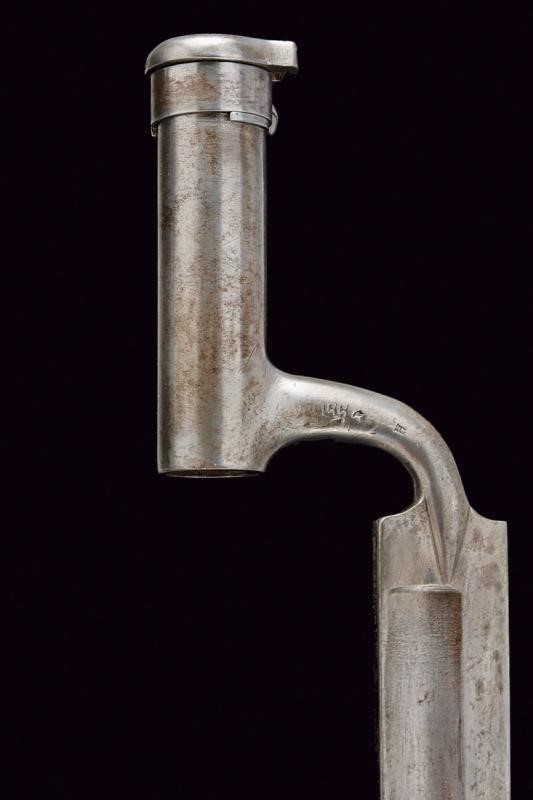Baionetta a ghiera mod. 1854 'Haubajonett', Austria con fodero in legno rivestito di cuoio