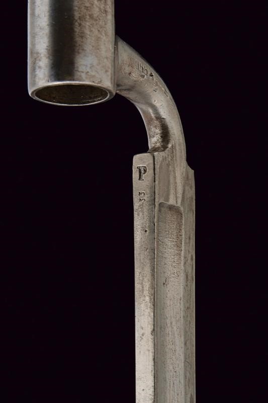 Baionetta a ghiera mod. 1854 'Haubajonett', Austria con fodero in legno rivestito di cuoio