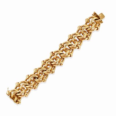 Bracciale in oro giallo 18k, circa 1950