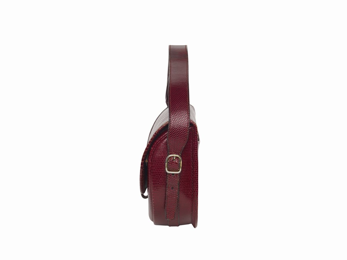Sold at Auction: VINTAGE HERMES 'BALLE DE GOLF' RED BORDEAUX LEATHER  SHOULDER BAG