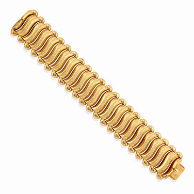 Bracciale in oro giallo 18k, circa 1950