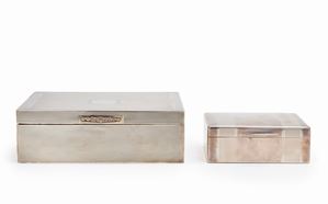 Two silver boxes, England and Egypt 20th Century