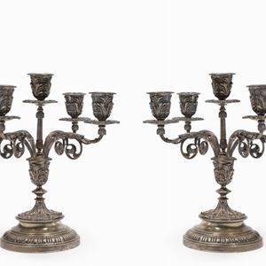 A couple of silver candelabra, Egypt 20th Century
