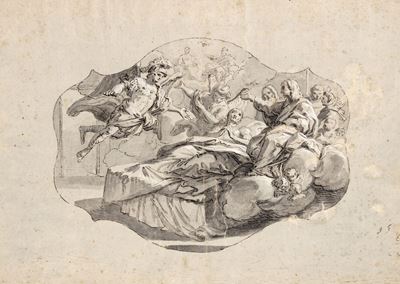 Apparizione della Vergine e Dell'arcangelo Michele Ad un Santo