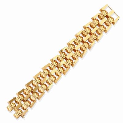 Bracciale in oro giallo 18k, 1950 circa