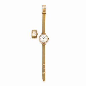 Two 18k yellow gold wristwatches, Omega and Turleir, defects