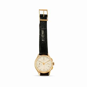A 18k yellow gold chronograph watch, Baume & Mercier