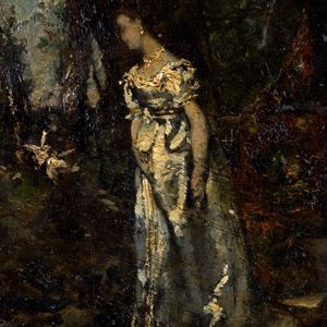 Portrait of a lady in a white dress