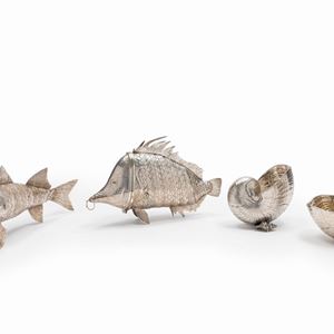 Four silver objects, Italy 20th Century, decects
