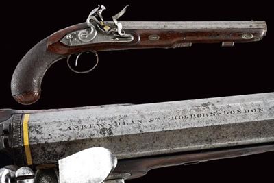 Pistola a Pietra Focaia Firmata Askew