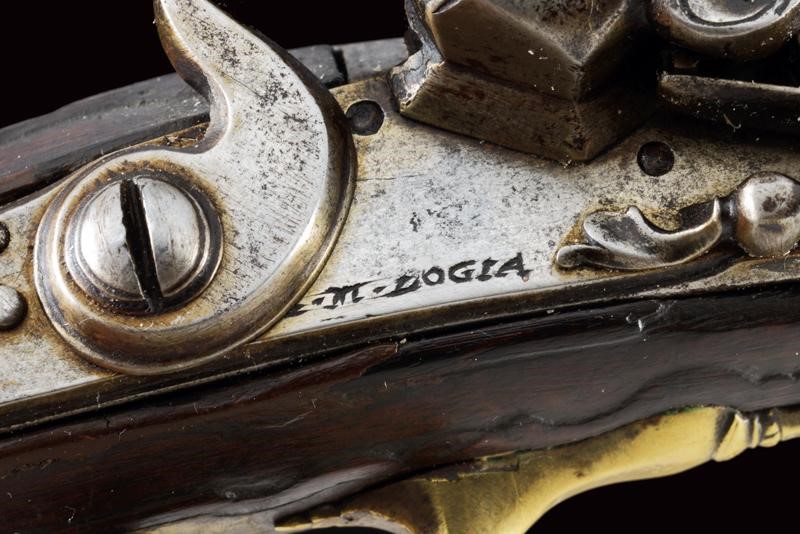 Pistola a Pietra Focaia Firmata g.M. Logia (loggia)