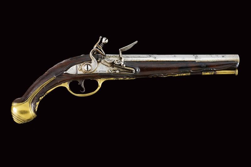 Pistola a Pietra Focaia Firmata g.M. Logia (loggia)