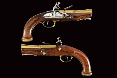 Paio di Pistole a Pietra Focaia da Ufficiale di Marina