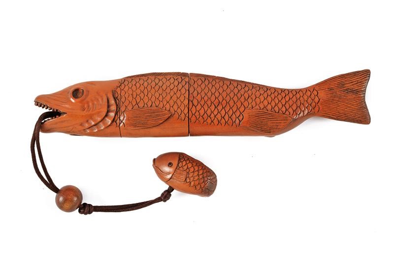 Aramaki Inro con Netsuke Firmato Nagamasa