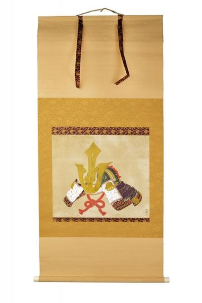 Dipinto in Formato Kakejiku Firmato Shoubu Daietsu (1902-1999)
