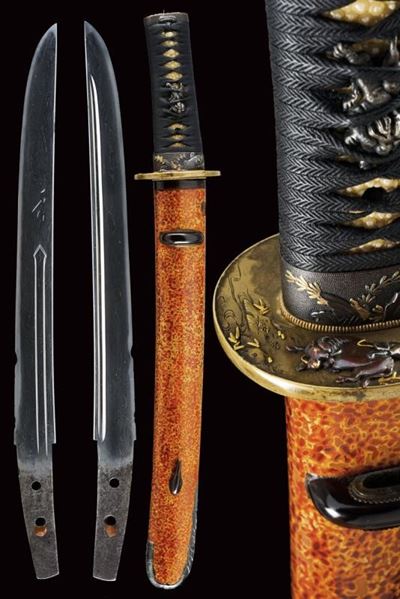 Wakizashi Gi-mei Kunimitsu con Importante Koshirae