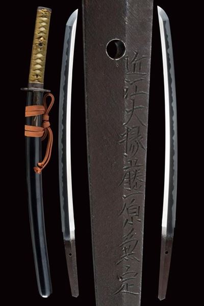Bel Wakizashi Firmato Omi Daijo Fujiwara Kane Sada