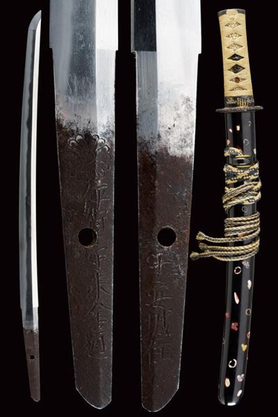 Importante Mamori Gatana Wakizashi Firmata Iga No Kami Rai Kin Michi
