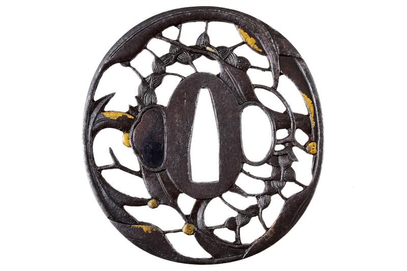 Bella Tsuba della Scuola Shoami o Ito