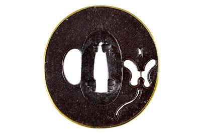 Elegante Tsuba della Scuola Umetada