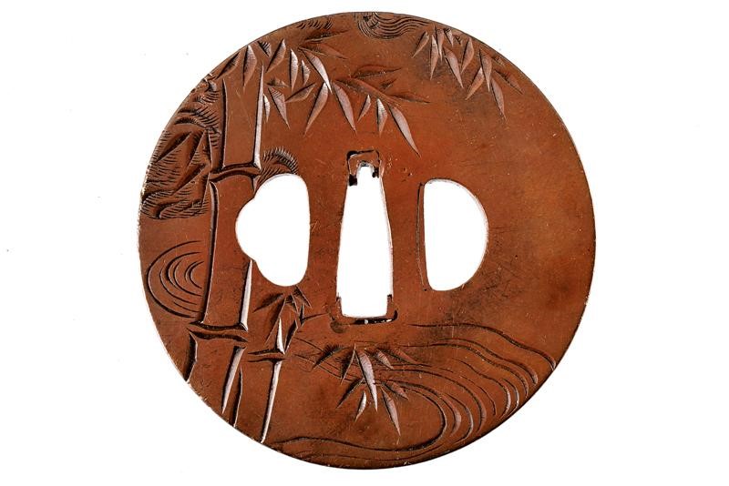 Tsuba Firmata So Min con Kao della Scuola Yokoya