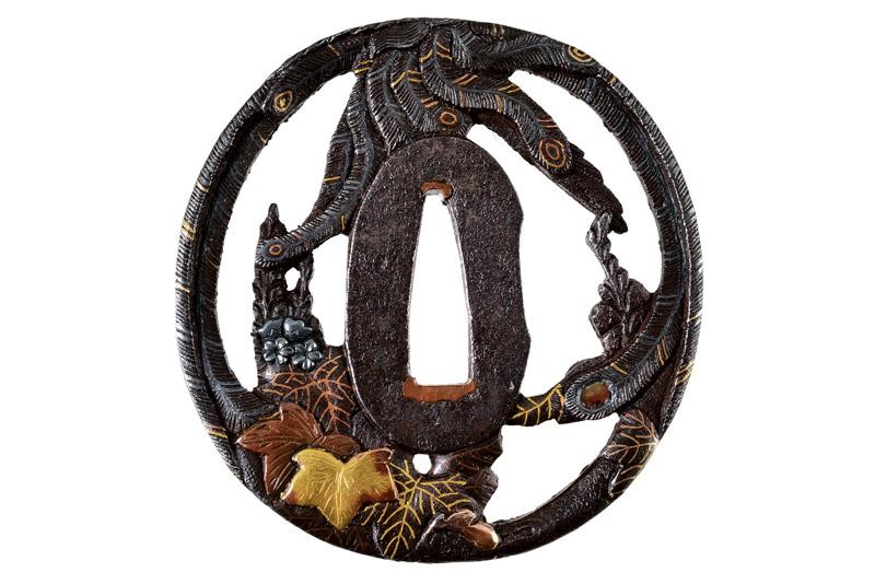 Bellissima Tsuba Firmata Mitsutake con Kao