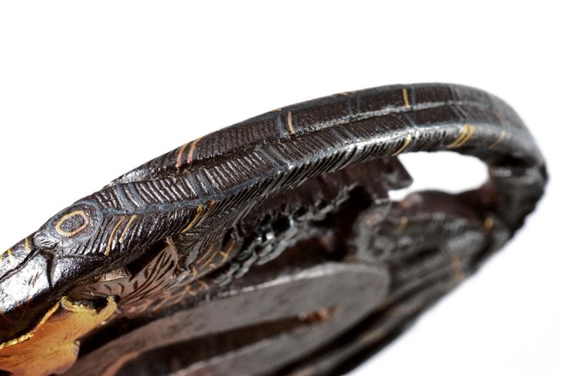 Bellissima Tsuba Firmata Mitsutake con Kao