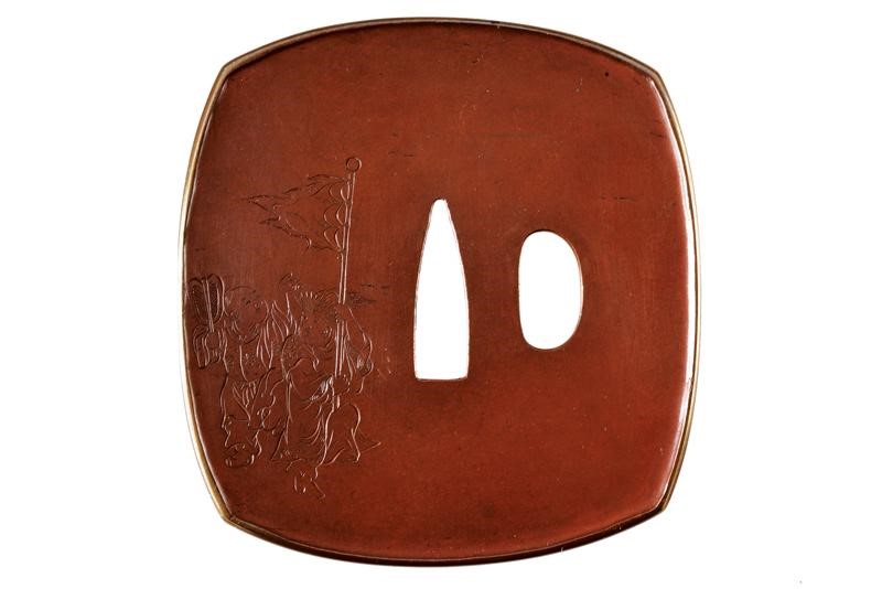Importante Tsuba Firmata Issan Joi con Kao