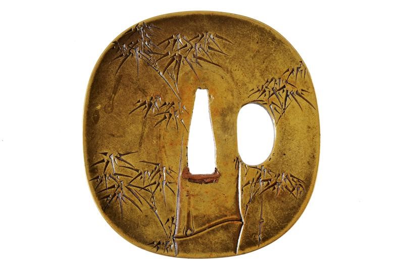 Rara Tsuba della Scuola Nara Firmata Toshitsugu Saku