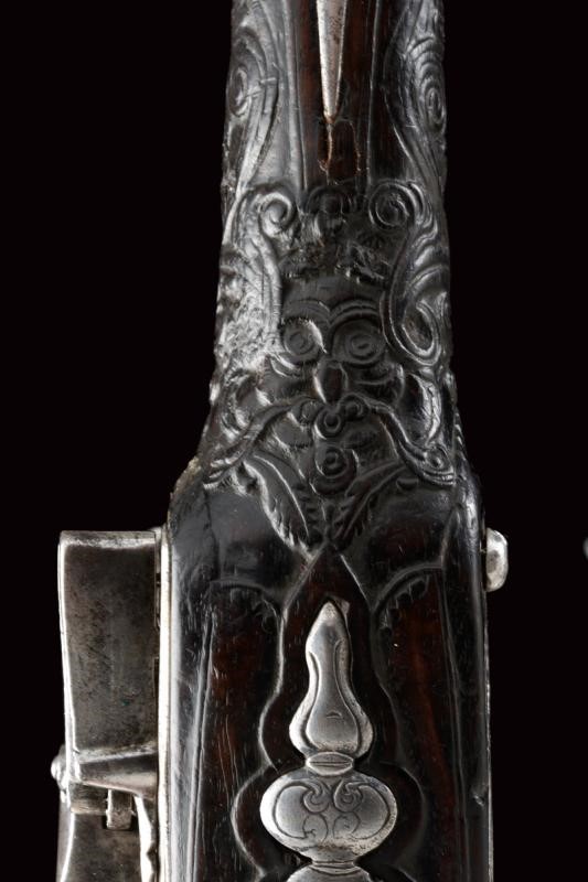 Paio di Pistole a Pietra Focaia di Lusso per il Mercato Coloniale