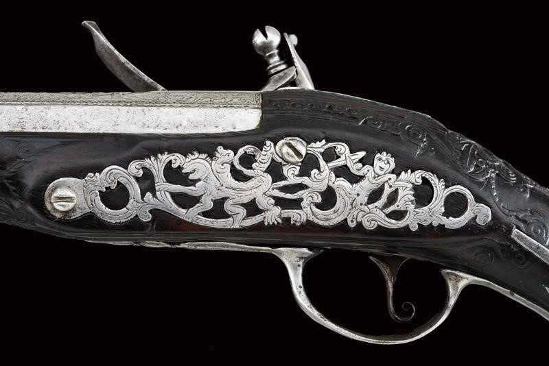 Paio di Pistole a Pietra Focaia di Lusso per il Mercato Coloniale