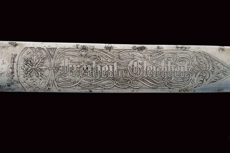 Raro Coltello da Caccia con Iscrizioni dei Moti Rivoluzionari