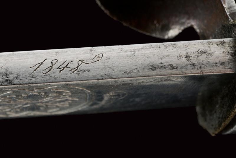 Raro Coltello da Caccia con Iscrizioni dei Moti Rivoluzionari