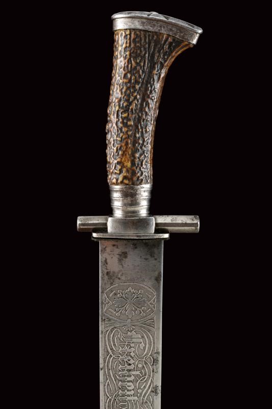 Raro Coltello da Caccia con Iscrizioni dei Moti Rivoluzionari