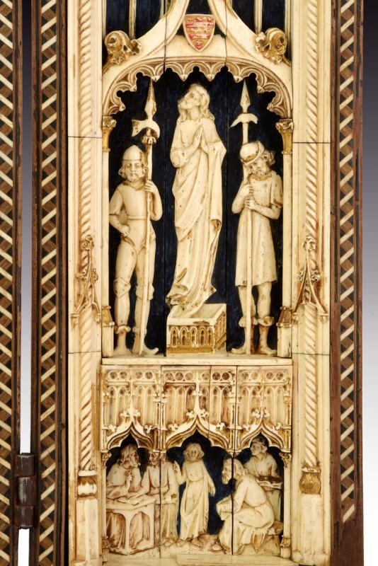 Straordinario Trittico Scolpito con Scene della Vita di Cristo
